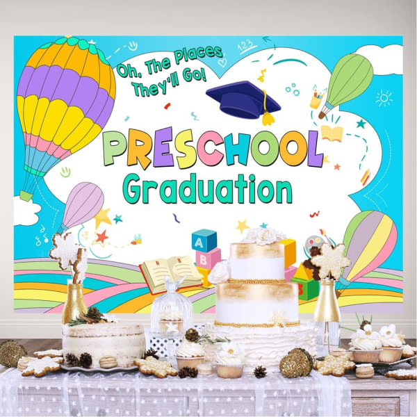 IC Grattis Grader Oh The Places They'll Go Bakgrund Bachelor Cap Grattis Grad Celebration Party Bakgrund Fotobås Studio Rekvisita Banner 7x5ft