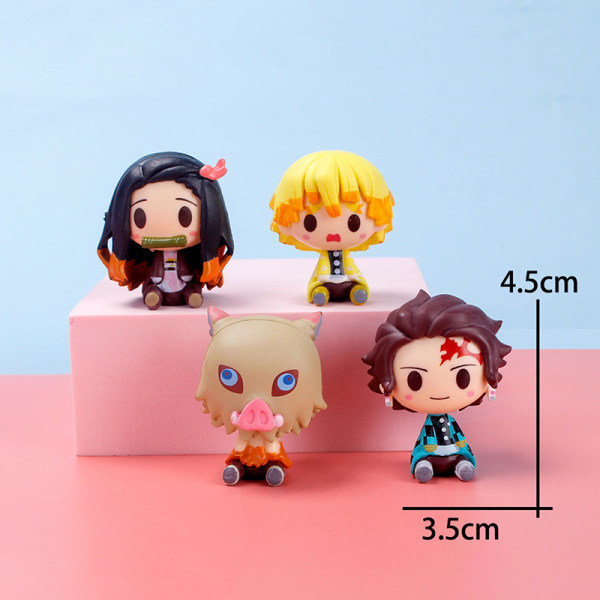 IC 4st Q Version Anime Figur Demon Slayer Figur Rumsdekoration one size