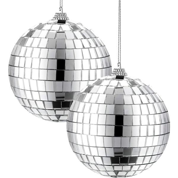 IC 2-pakning 4 tommers speil discokuler, 70-talls discofestdekorasjon