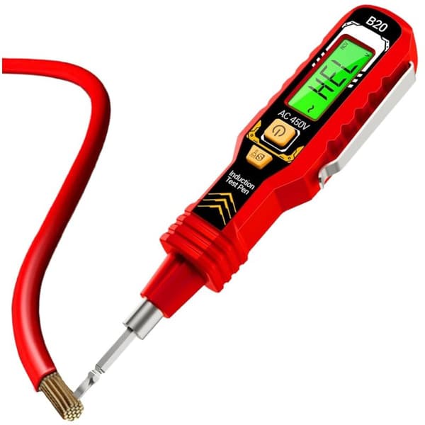 Spänningstestare - Digital elektrisk testmultimeter, strömbrytarelokalisator med LED-ljus, bärbart elverktyg