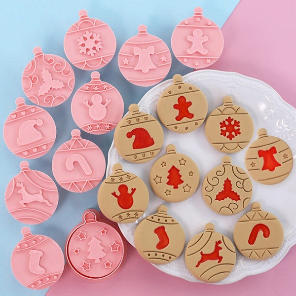 IC 10st God Jul Kakform Set Rund XMAS Träd Fondant Em