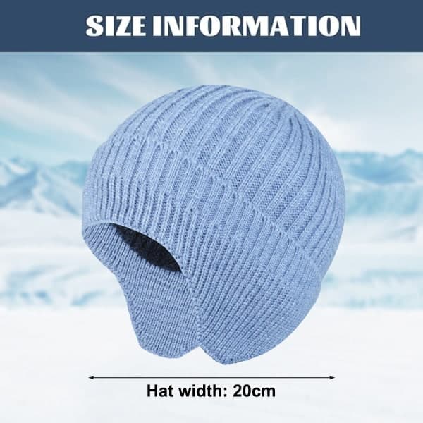 IC Hue Vinter varm strikket hue til mænd og kvinder Vinter Misty blue