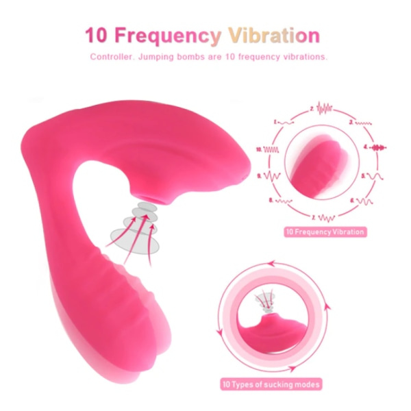 IC Mirakuløs Vibrator med Klitorissug - Easy Climax Rosa CNMR 1-pakning