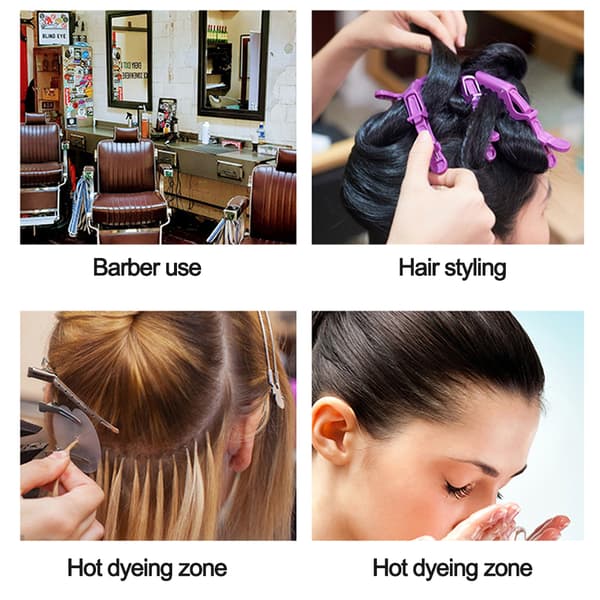 12 stk. alligator clips til styling, skridsikre clips, til hårtrimning, holdbare salonclips