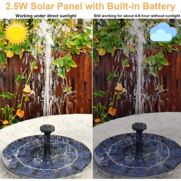 IC Solar Fountain, 2,5 W Solar Pond Pump Solar Water Pump Solar