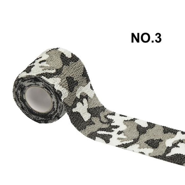 IC utomhus kamouflagebandage (NO.3-Svart och vitt grått kamouflage 10cm*4.5m 10st),