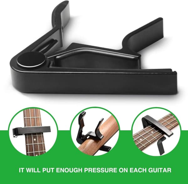 Deluxe - Aluminium - Profesjonell - Elgitar - Ukulele - Klips - Gitartilbehør - Capocaster - Klassisk