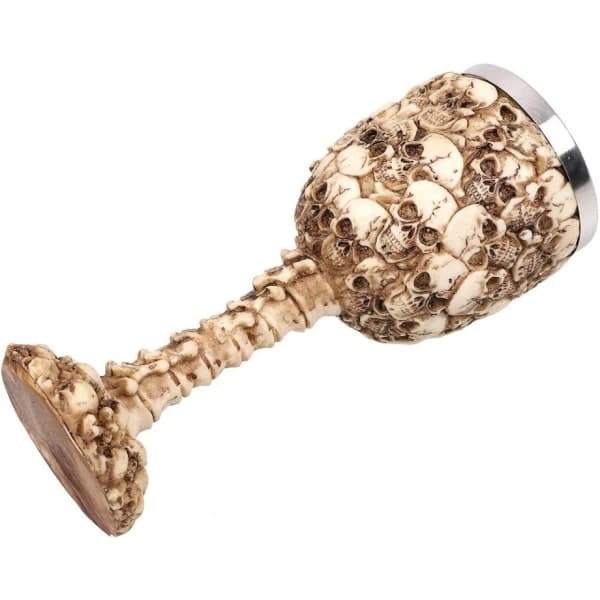Vinglas med Skull Ossuary Column Chalice of Wine som sæt