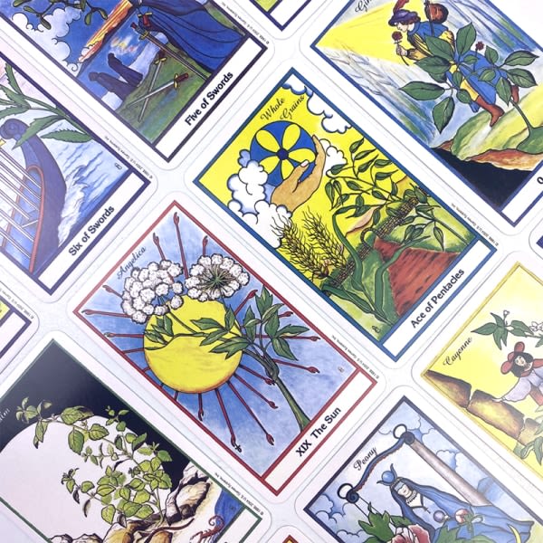 IC The Herbal Tarot Kort Spådom Divination Deck Familie Fest Boa Farve én størrelse