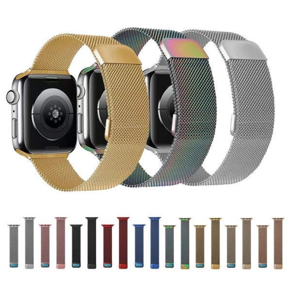 Oppgradert rem kompatibel med Apple Watch remmar, Fashion Metal Strap Starlight Silver 38-40-41mm