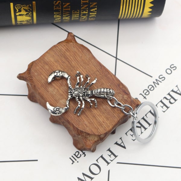 Metall Scorpion Nyckelring Scorpio Zodiak Horoscope Sign Keyring Key IC