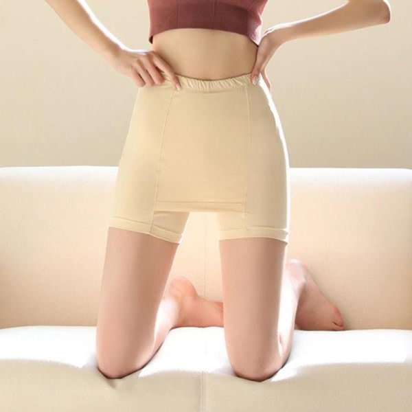 IC Sommar Säkerhetsbyxor Basic Shorts Under Kjol Damunderkläder Beige L