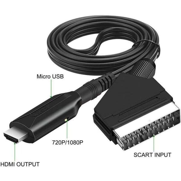 Scart–HDMI-kaapeli – Scart–HDMI-adapteri – All-in-One Scart–HDMI 1080p/720p ääni- ja videomuunnin, DEBUNS