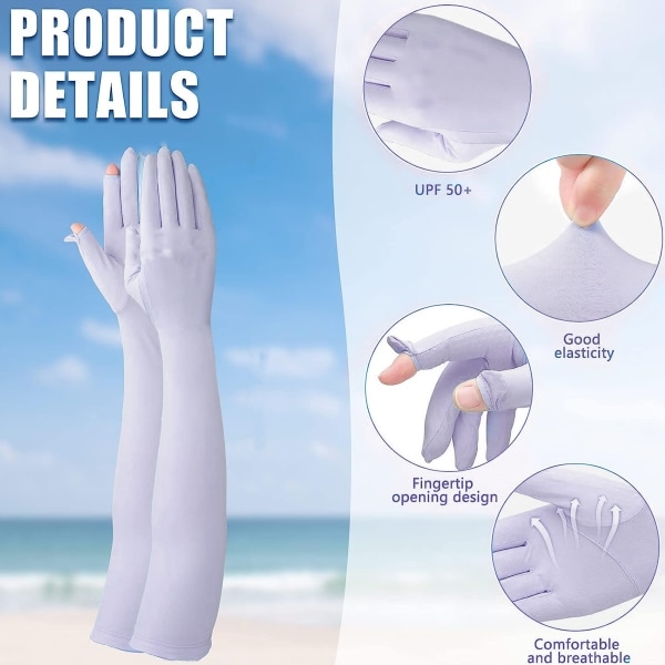 IC 2 par UV-långa solhandskar Sunblock körhandskar för kvinnor Non Combination 1