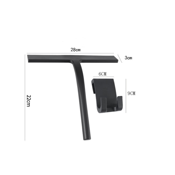 IC 28 cm svart - Dusjvegg-skrape for baderom