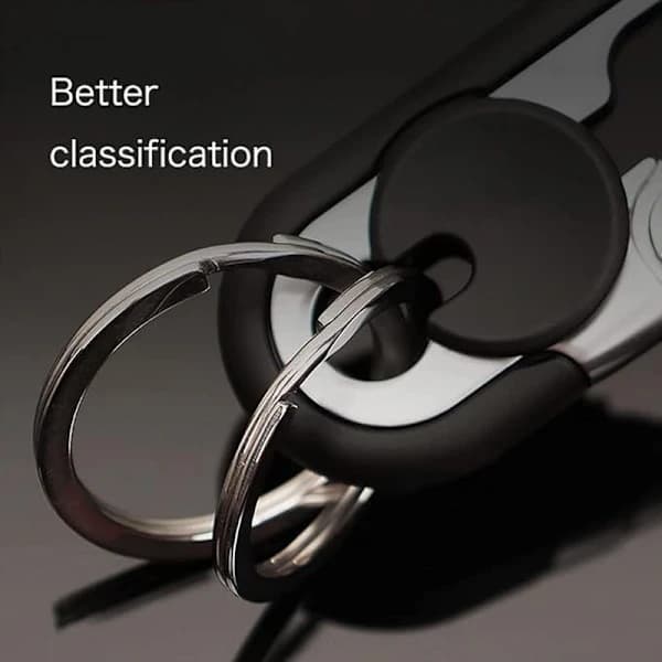 2 pcs Men's Car Keychain Stainless Steel Double Ring Durable Creative Keychain