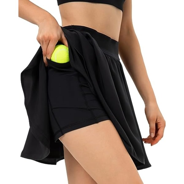 IC Tenniskjol for women Athletic Skorts Mini plisserad kjol Høj midja træning Løpning Golfkjol Lagdelt kjolar (stora）