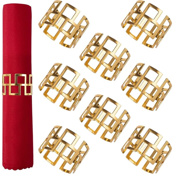 Jul servettringar - guld servetthållare rund metall julservettspänne för julfest middag bröllop