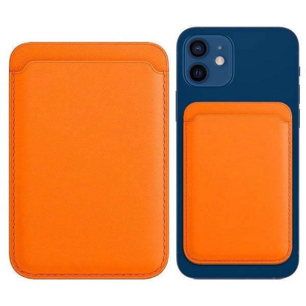 IC uSync Smart Wallet Korthållare för iPhone/Android Läder Orange