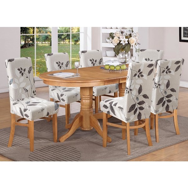 4-pack julstolsöverdrag, stretch, avtagbar och tvättbar, bladmönster Leaf Pattern2 6
