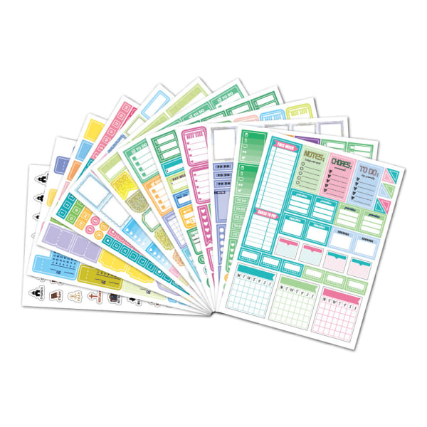 IC Planer Stickers Variety Pack, 24 ark med klistermärken för dina planerade, journal eller kalender