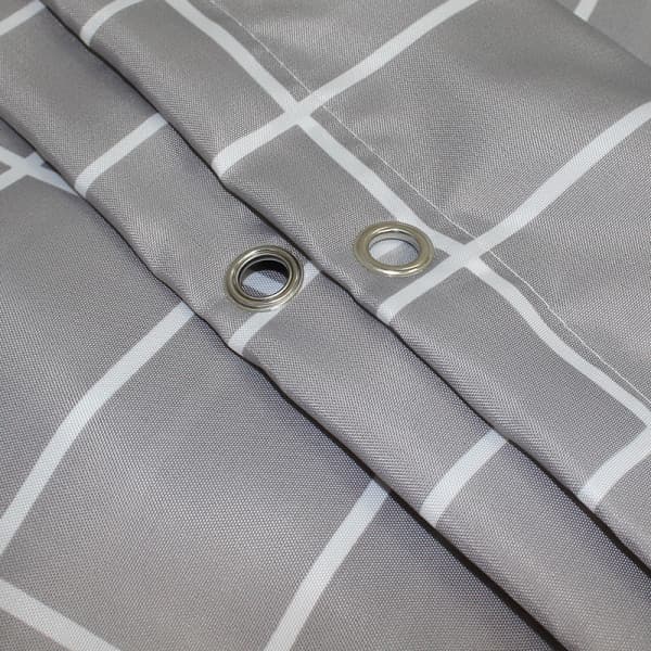 IC Grå Rutmönster Polyester Tjock Vattentät Duschdraperi 100cm bred * 180cm hög