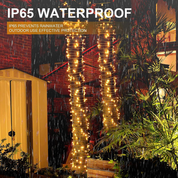 IC Solar String Lights Ulkotiloihin, [2 Pakkaus] 22M 200 LED Solar String Lights, 8 Tilaa Joulukuusi String Lights Koristevalot