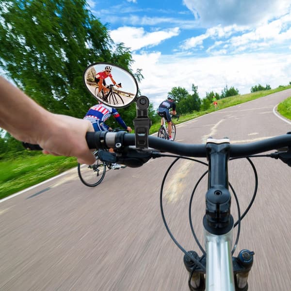 1 Cykelspejl - Konveks, Oval, Justerbart Bakspejl - til Landevejs- og Mountainbikes - Sort