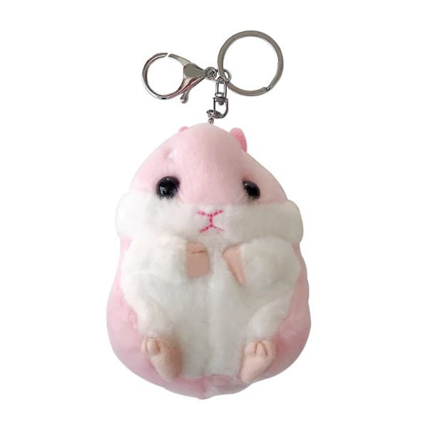 Sæt med 2 søde hamster plys nøglering Fyldte dyr nøglering Charm IC