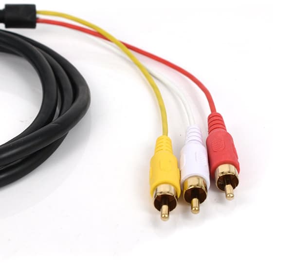 HDMI til RCA-kabel - 1,5 m - Videoadapterkabel - 1080P Full HD-video/lyd - TV-kabel - sort
