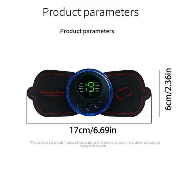 Microcurrent Ems Mini Massage-enhet, ems Bioelektrisk akupunkturpunktsmassagematta, för armar, nacke, axel, rygg, midja, ben