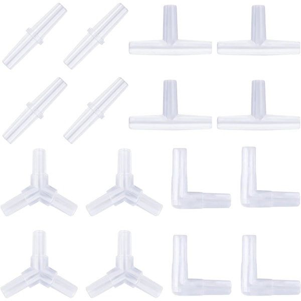 IC Akvarium Luftledningsslangkopplingar Plast Inline-ventil, 40-pack