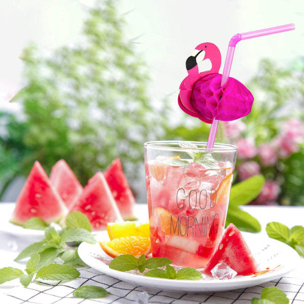IG 50 Flamingo Sugerør Fleksible Cocktail Sugerør Flamingo Sugerør