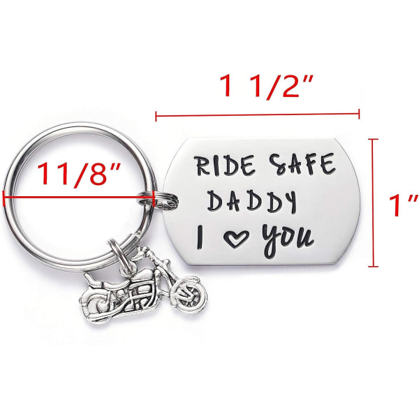 Gåvor till pappa Motorcykelnyckelringar Drive Safe nøglering Papa Daddy Födelsedagspresent IC