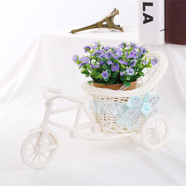IC Utmärkt vit trehjuling cykel blomkorg behållare för Flowe