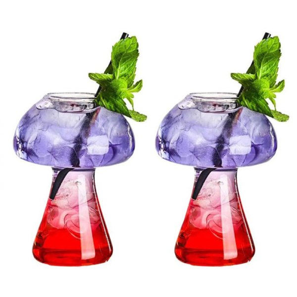 Mushroom Design Glaskopp Cocktail Glas Vinglas Klar