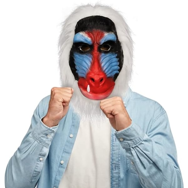 IC Vuxendjur Babian Head Mask, Halloween Viidakkosimpanssi Gorilla Monkey Full Head Latex Mask Prop for Cosplay Cosplay Cosplay