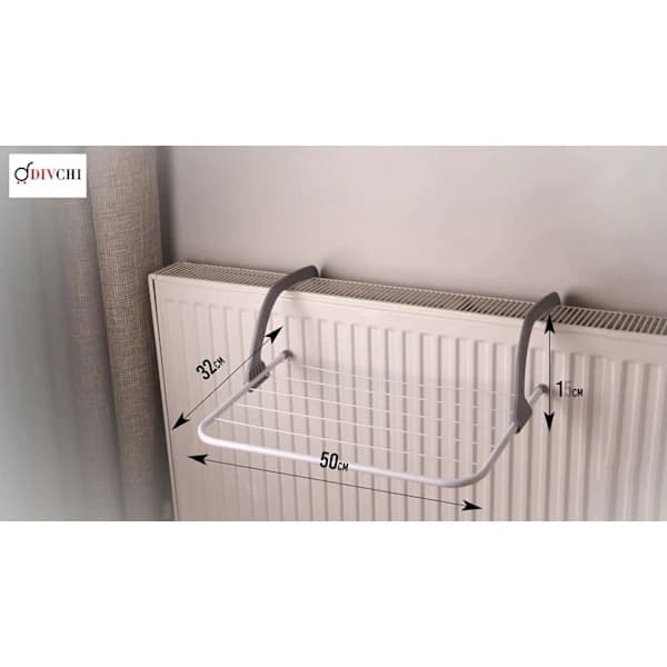 5-bar Foldable Radiator Drying Rack Radiator Towel Holder Clothes Dryer Drying Rack Bar Grey Grey