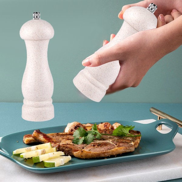 IC Plast salt- och pepparkvarn med utbytbara keramiska lock Off-white color box
