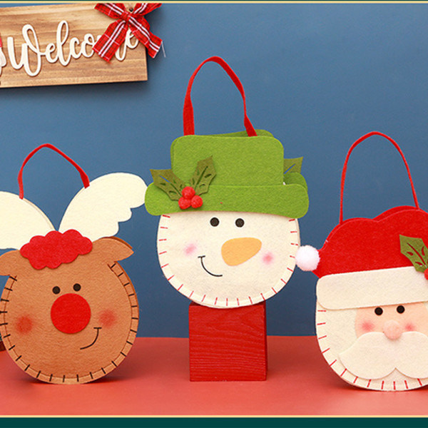 IC 4-pack Julväskor Julklappsväska med dragsko för Candy Apple Q-version