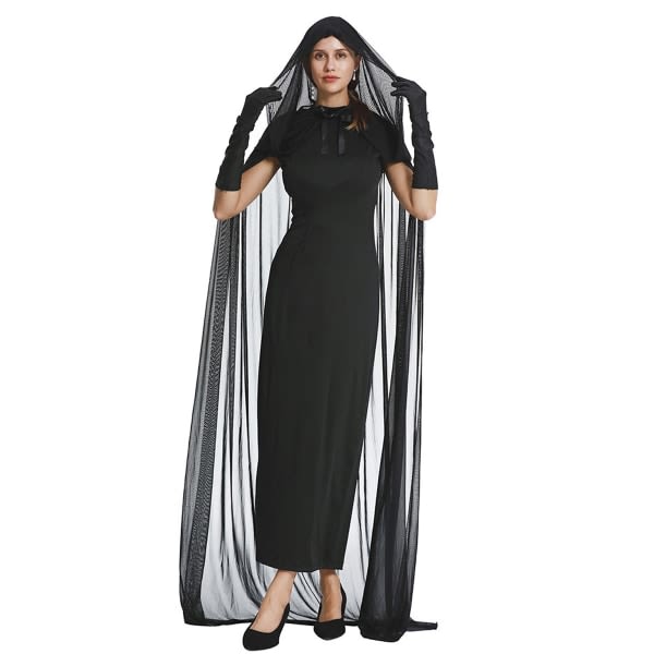 IC Halloween Witch Klänning Set Ghost Bride mantel med handske kvinnor L