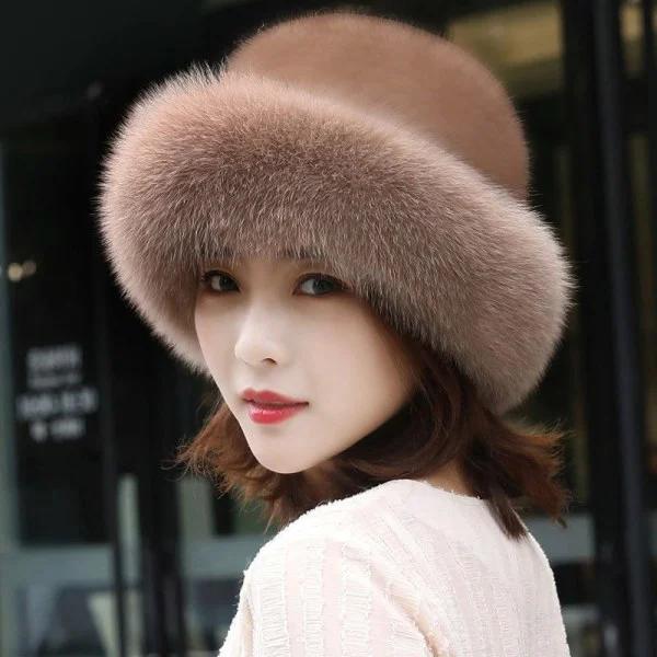 Dame Vinter Varm Hue Blød Fluffy Faux Fur Foret Hue - Direkte Salg Sort Sort Sort Svart