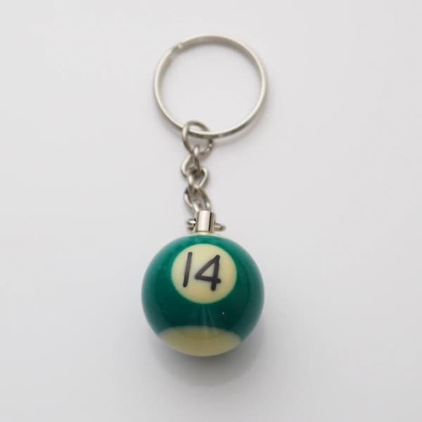 1x Biljardboll Nyckelring Cool Spelarpresent - Välj Nummer 1-15 14 14