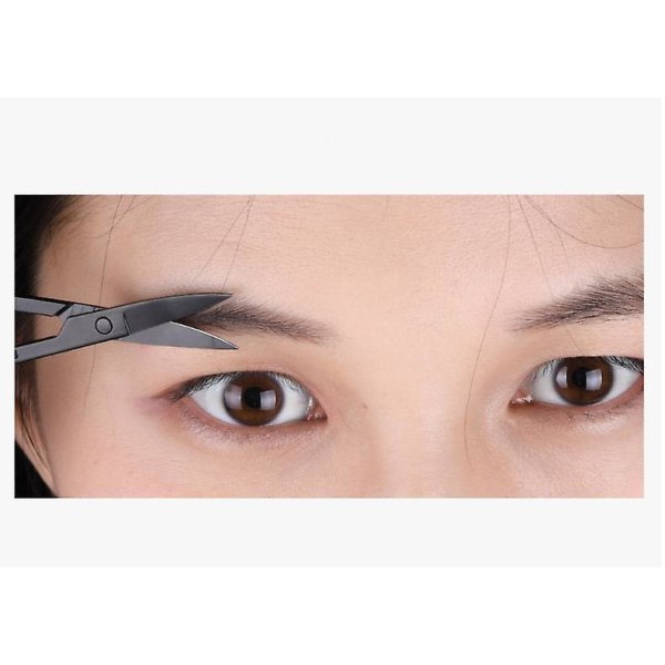 Svart klippklämma för ögonbryn Liten sax i rostfritt stål Ögonbryn skrapa ögonbrynskam Ögonbrynsklämma Ögonbrynsklippning dragkedja för ögonbryn 6.