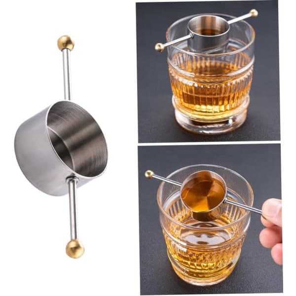 Cocktail-mitta 30 ml, ruostumaton teräs, kahvalla, Disco-pallo