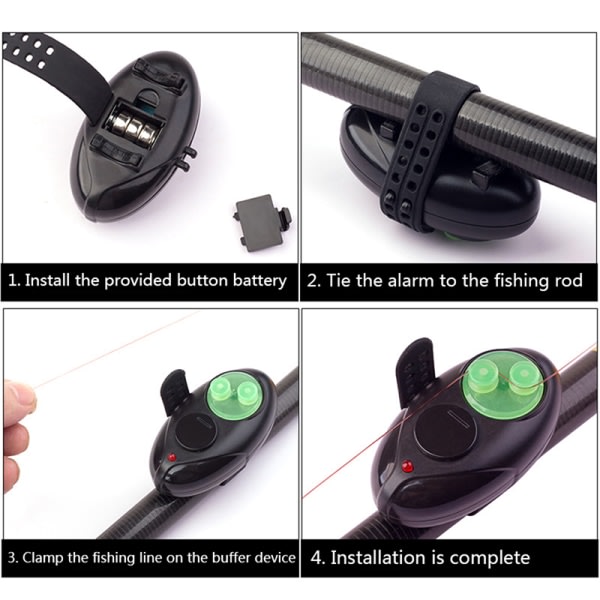 IC Fiskealarm LED-lysindikator Elektronisk Bite Alarm