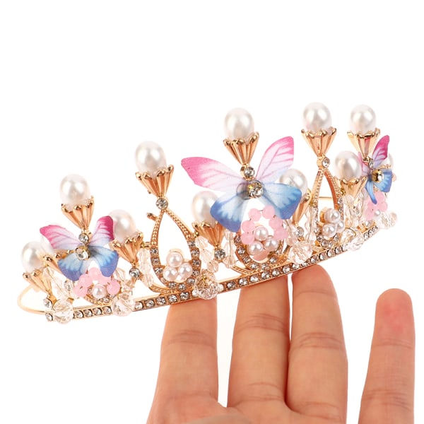 Kristalli Prinsessakruunu Strass Tiara Tytön Syntymäpäiville