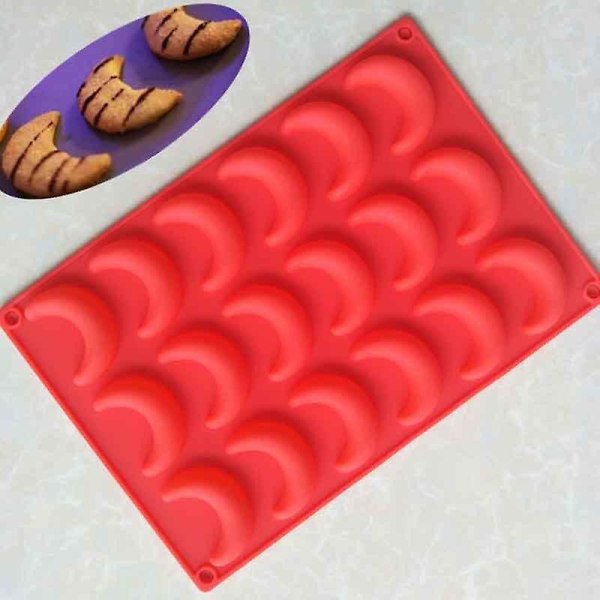 IC 8 Huls Månformet Silikon Chokolade Form