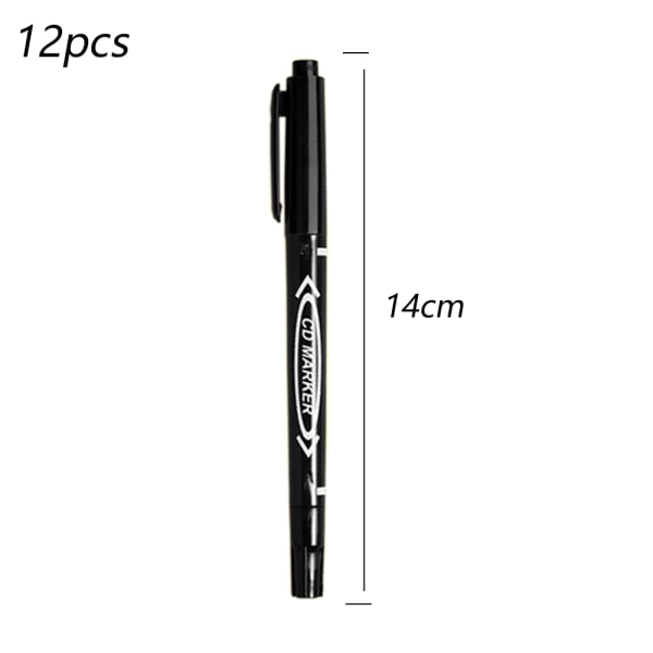 IG 12Pack Marker Pen - Filtpennor Ritpennor Dubbla borstpennor svart