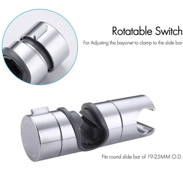 2-pack duschhuvudhållare, justerbar 360 graders roterande ABS duschskena för badrum, silver